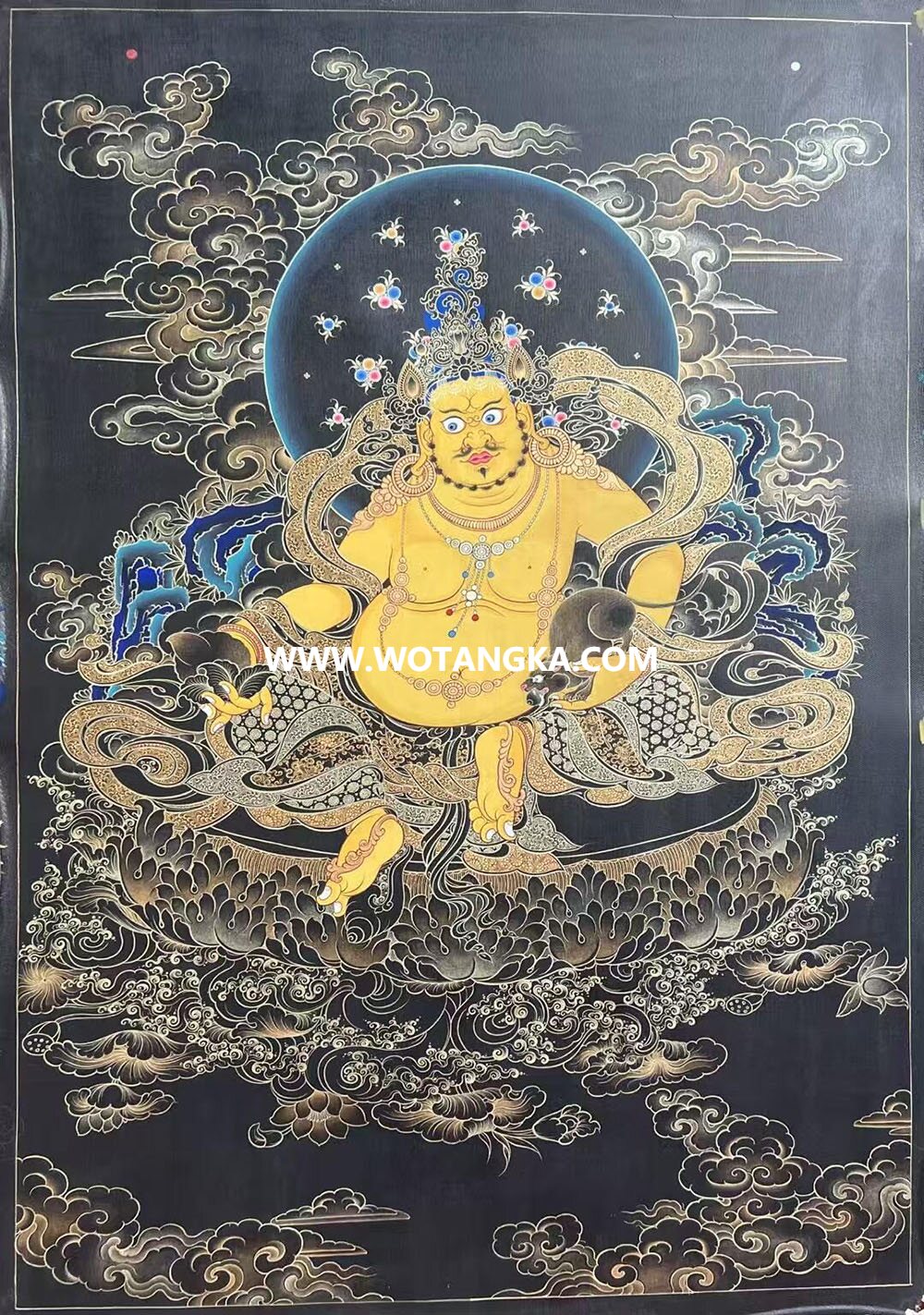 编号189-739541：黑金唐卡-黄财神（60*45CM左右）