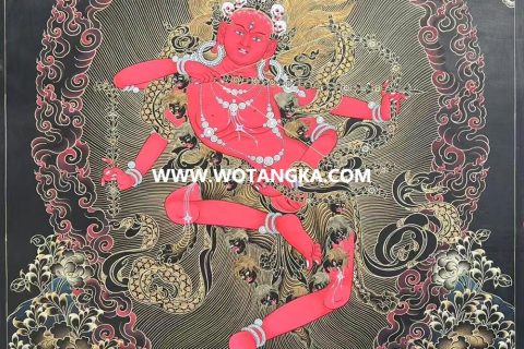 编号189-739562：黑金唐卡-作明佛母（60*45CM左右）