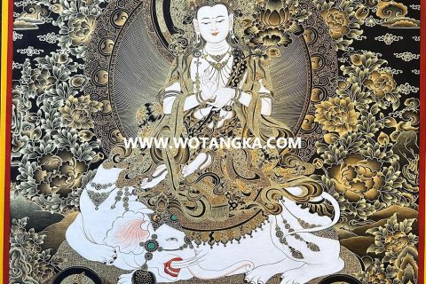 编号189-841579：黑金唐卡-普贤菩萨（80*60CM左右）