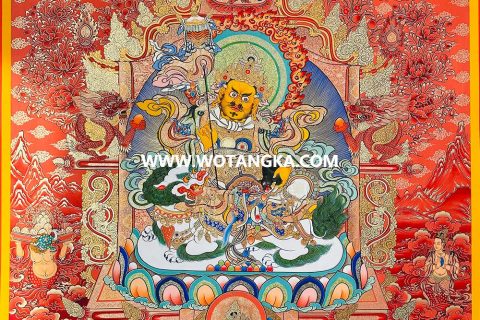 编号189-841673：红金唐卡-财宝天王· 五方财神（100*70CM左右）