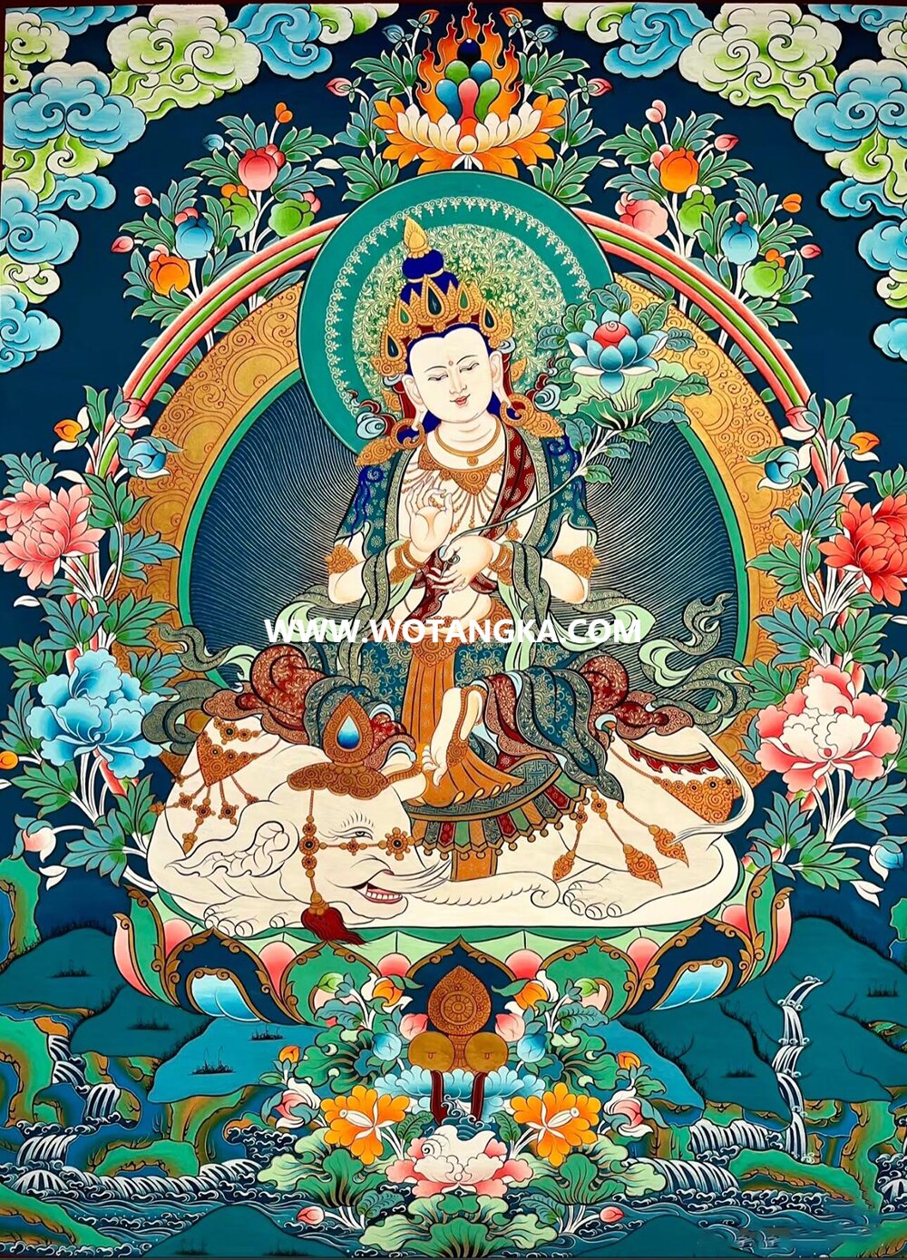 编号189-841695:彩绘唐卡-普贤菩萨(50*40CM左右)