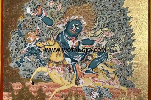 编号189-952476：黄金唐卡-吉祥天母（100*70CM左右）