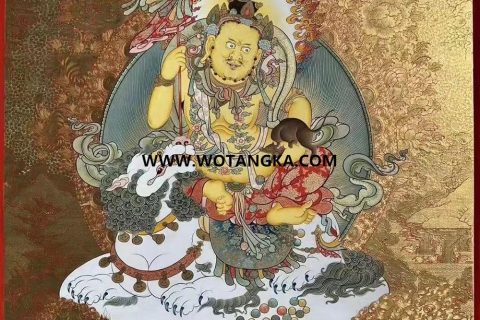 编号189-952673：黄金唐卡-财宝天王· 五方财神（100*70CM左右）