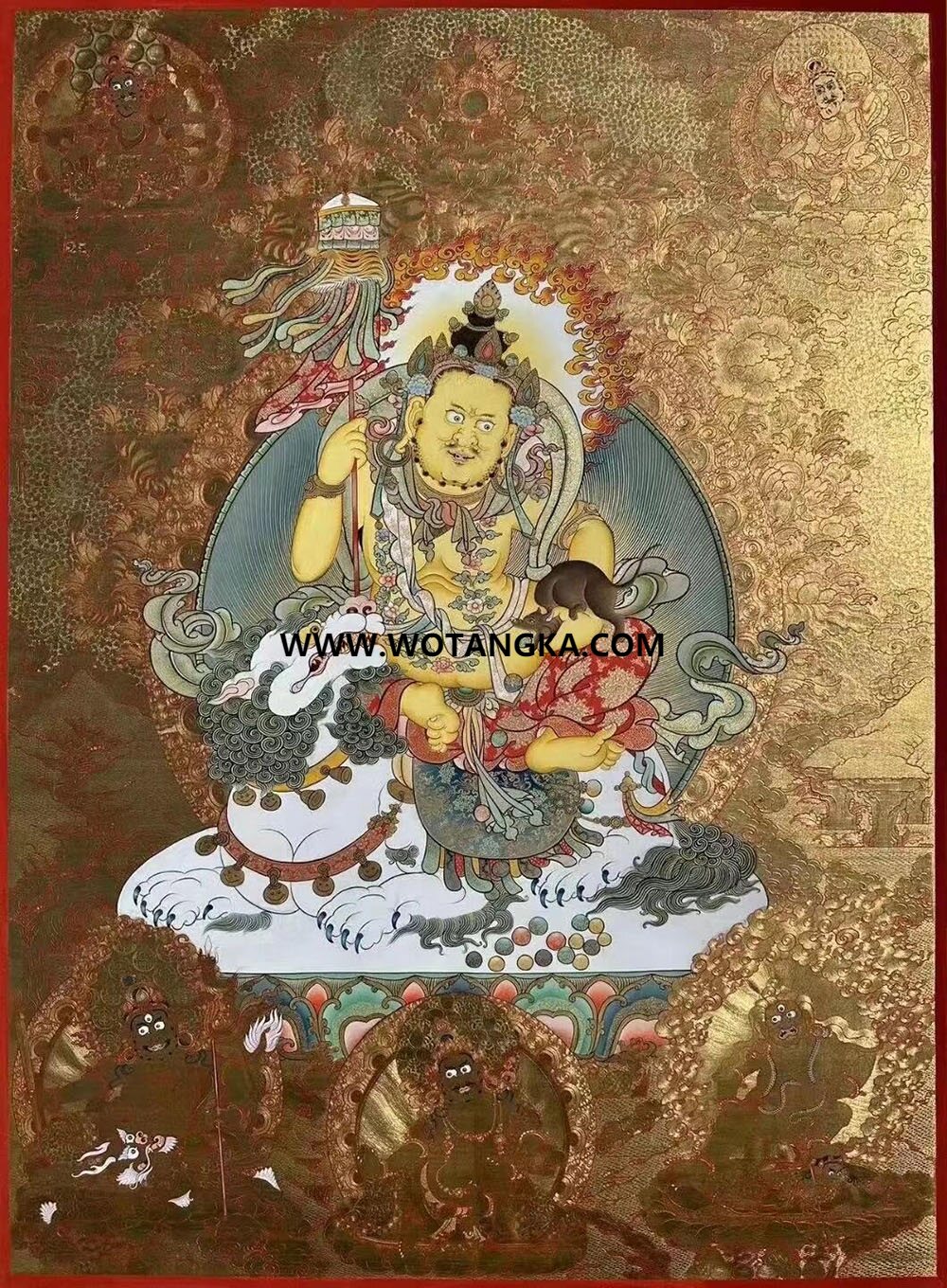 编号189-952673:黄金唐卡-财宝天王· 五方财神(100*70CM左右)