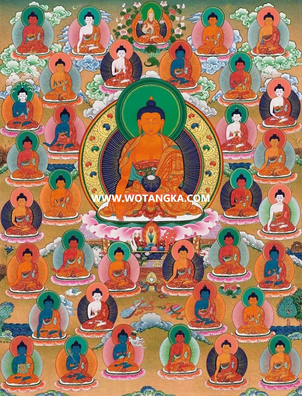 沃唐卡编号AC14683：三十五佛