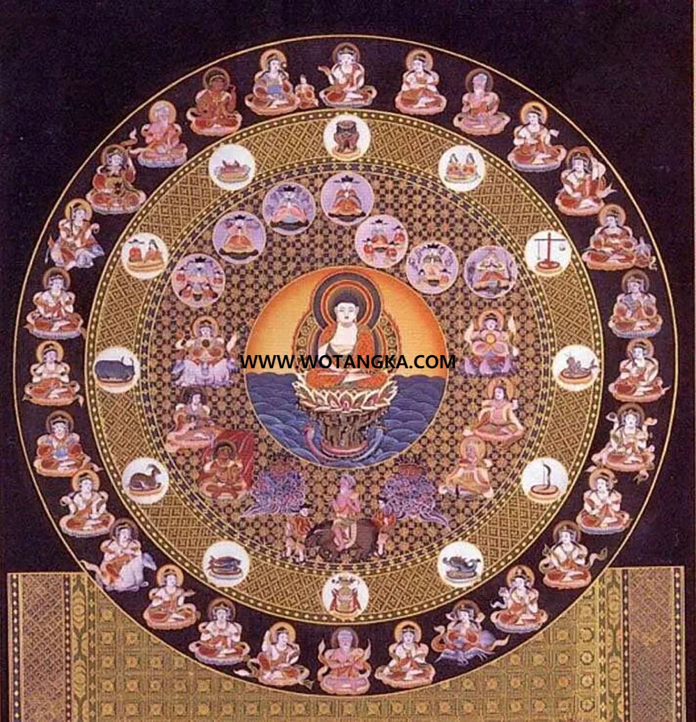 沃唐卡编号AC27925：大日如来曼茶罗