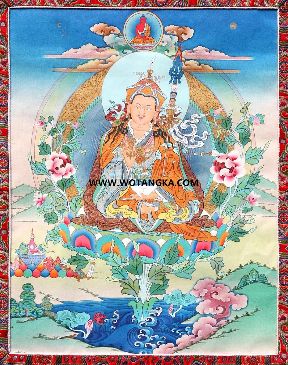 沃唐卡编号AC41527：莲花生大师