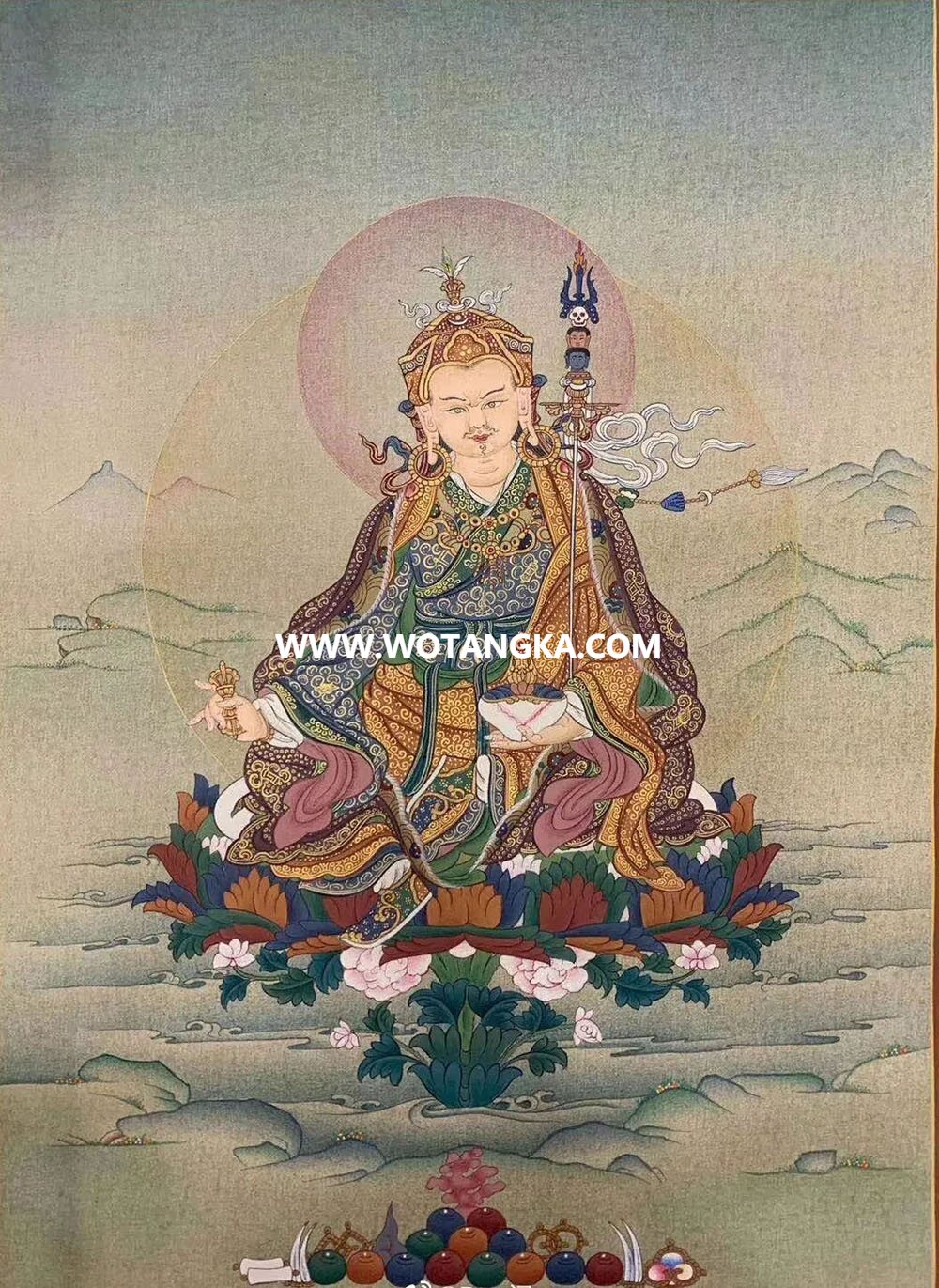 沃唐卡编号AC46823：莲花生大师