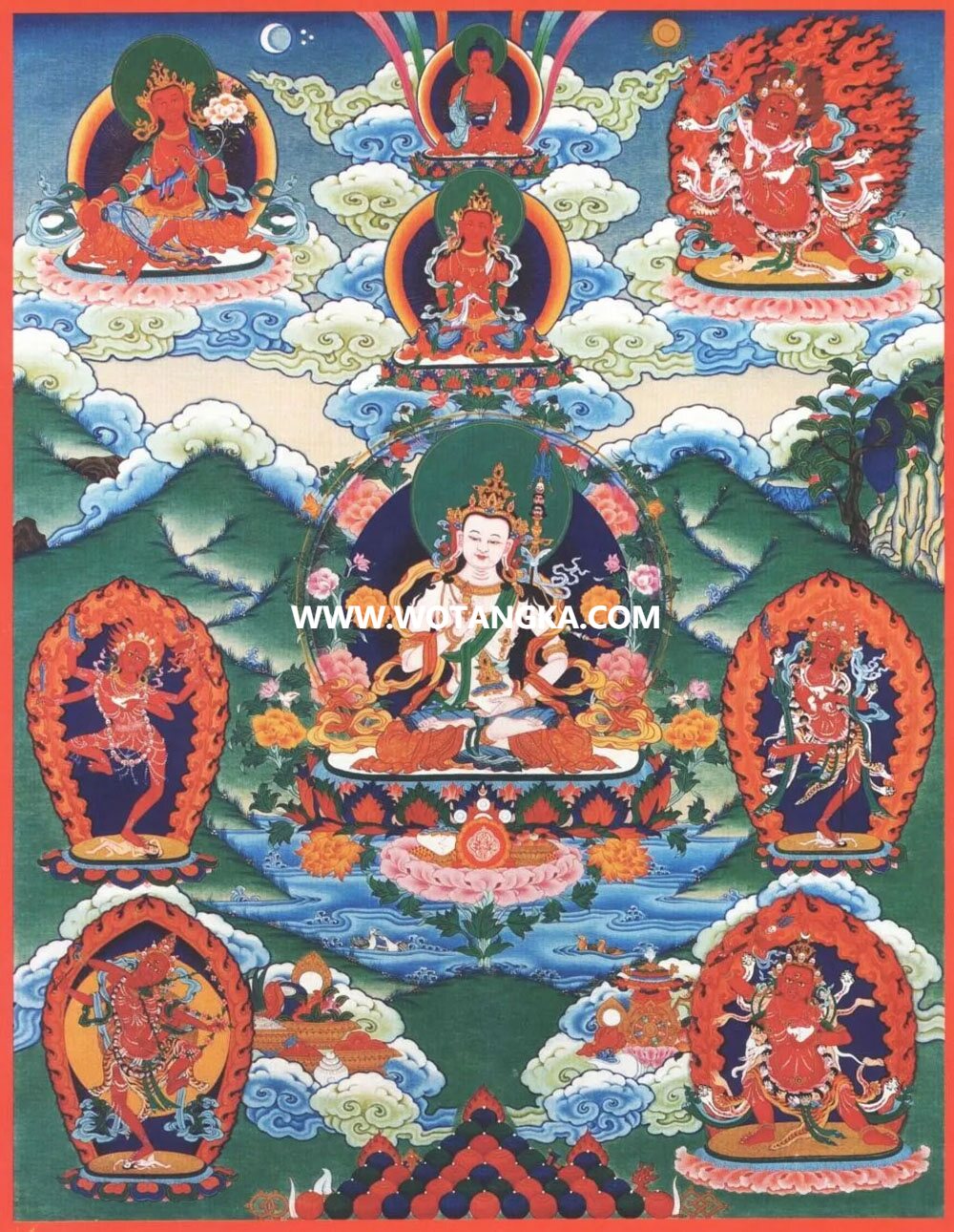 沃唐卡编号AC48137：怀业九本尊