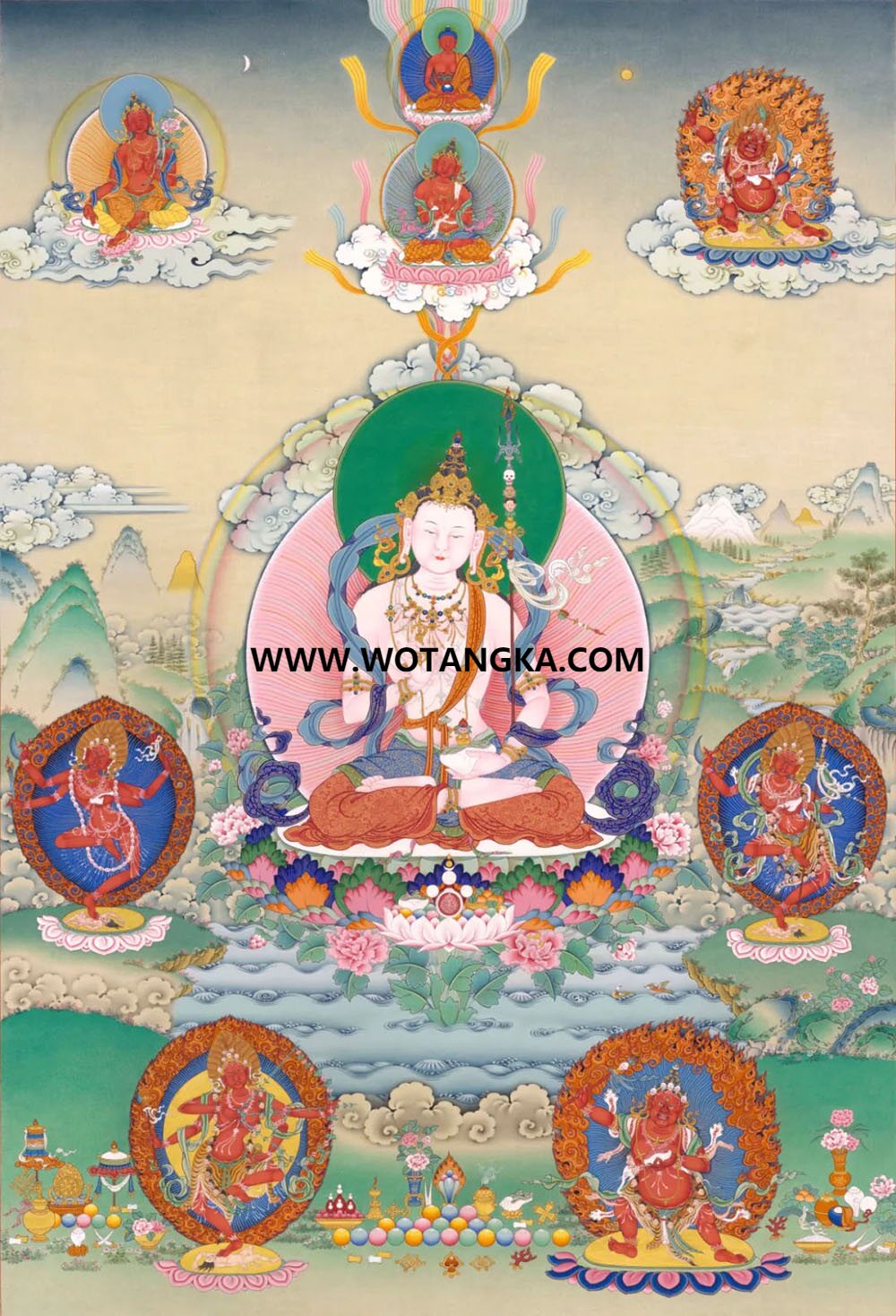 沃唐卡编号AC51358：怀业九本尊