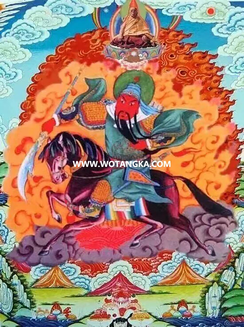 沃唐卡编号AC54981：关公护法