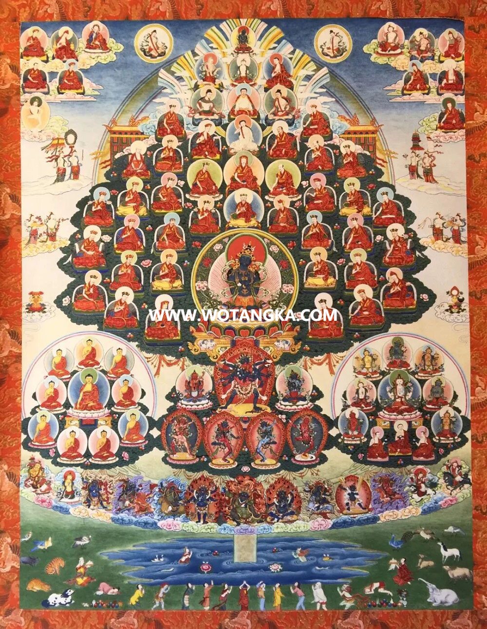 沃唐卡编号AC75483：金刚持佛噶举派皈依境