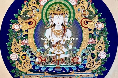 编号189-131679：彩绘唐卡-四面大日如来（30*30CM左右）