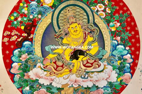 编号189-142635：彩绘唐卡-黄财神（30*30CM左右）