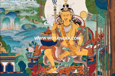 编号189-142678：彩绘唐卡-莲花生大士·八变相之日光上师（80*70CM左右）