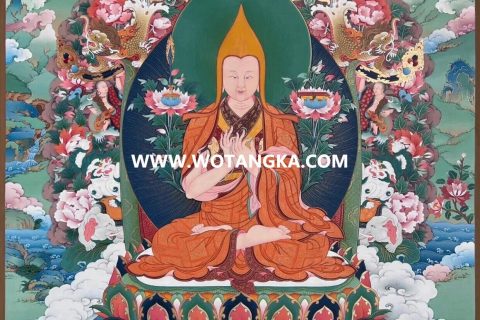编号189-163239：彩绘唐卡-宗喀巴大师（80*55CM左右）