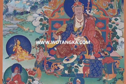 编号189-163329：彩绘唐卡-莲花生大士·莲师八相（100*70CM左右）