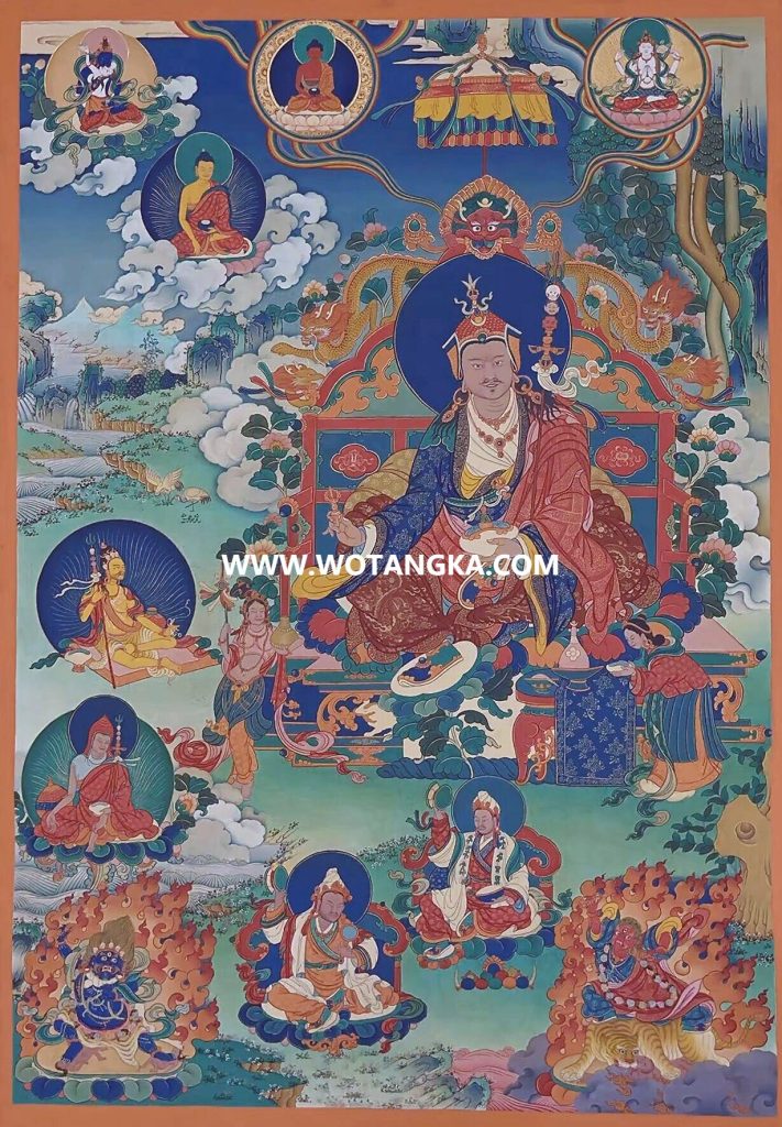 ｜已结缘·可定制｜唐卡寄卖编号：JM·189-163329-莲花生大士八变相天界诸佛本尊吉祥智慧供养图（彩唐）