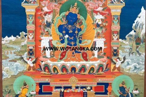 编号189-163345：彩绘唐卡-金刚总持佛（90*60CM左右）