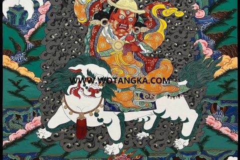 编号189-163392：彩绘唐卡-丹坚护法（30*20CM左右）