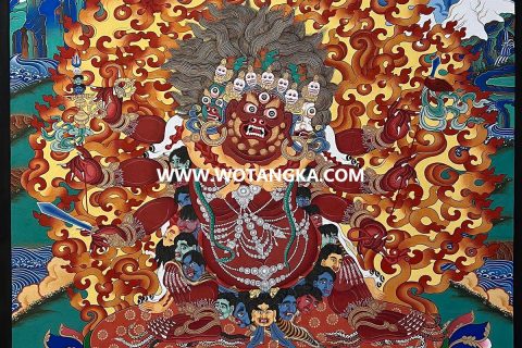 编号189-163912：彩绘唐卡-马头明王（40*30CM左右）