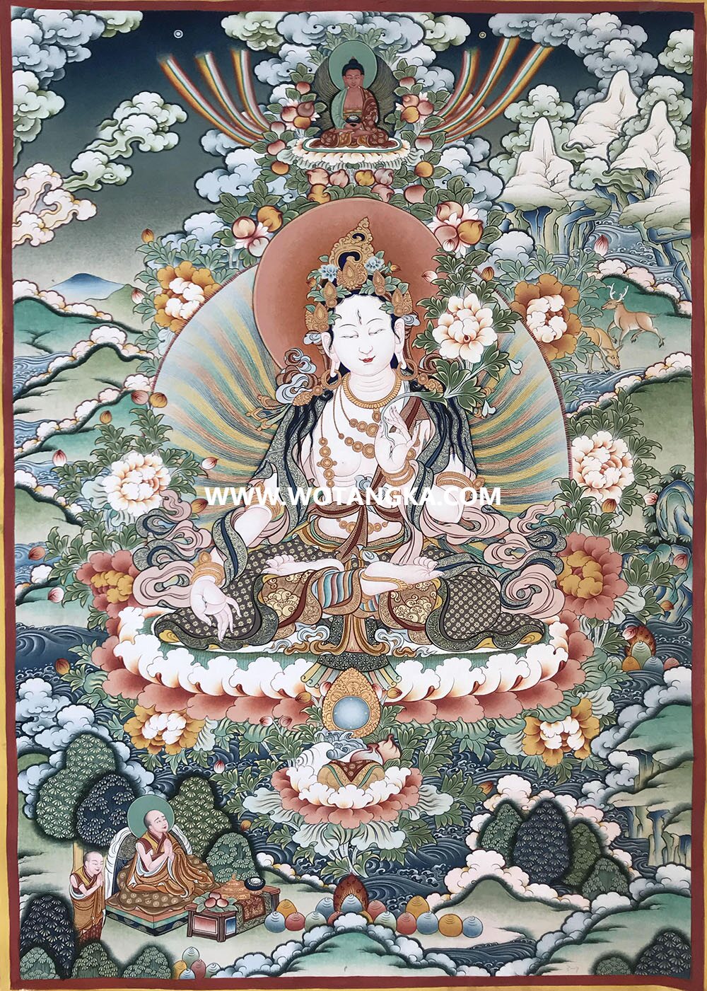 编号189-952763:彩绘唐卡-白度母(60*45CM左右)