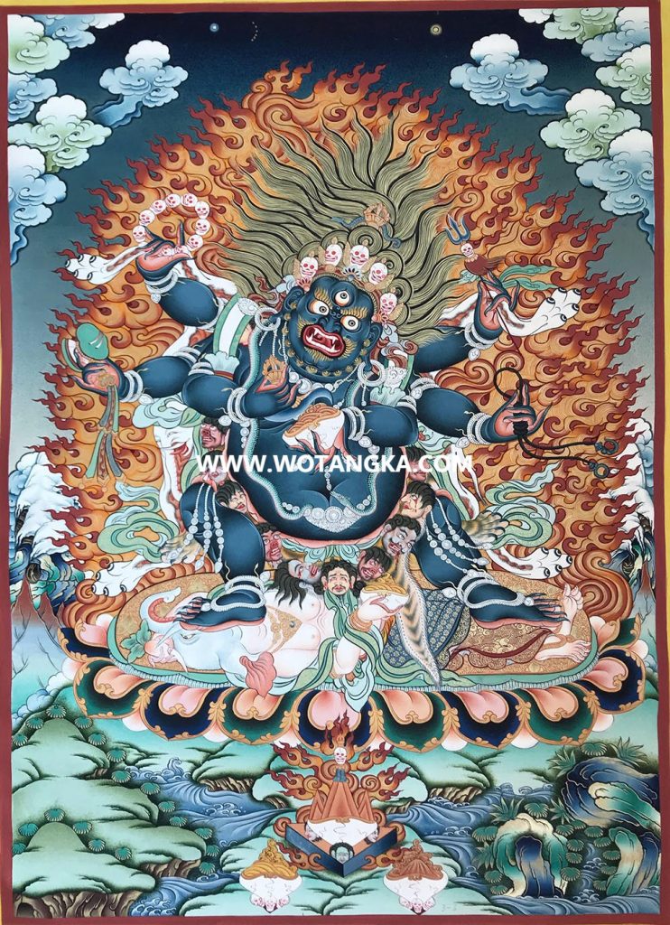 编号189-952784：彩绘唐卡-六臂玛哈嘎拉（60*45CM左右）