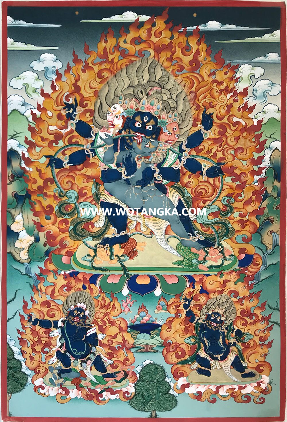 编号189-963148:彩绘唐卡-大轮金刚手菩萨(70*50CM左右)