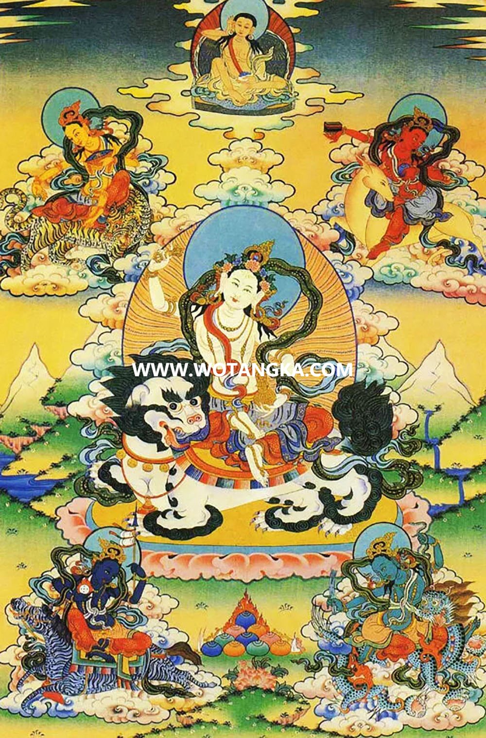 沃唐卡编号AC24961：长寿五姊妹