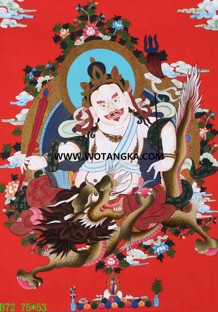 编号138-107611：彩绘唐卡-白财神（75*53CM左右）