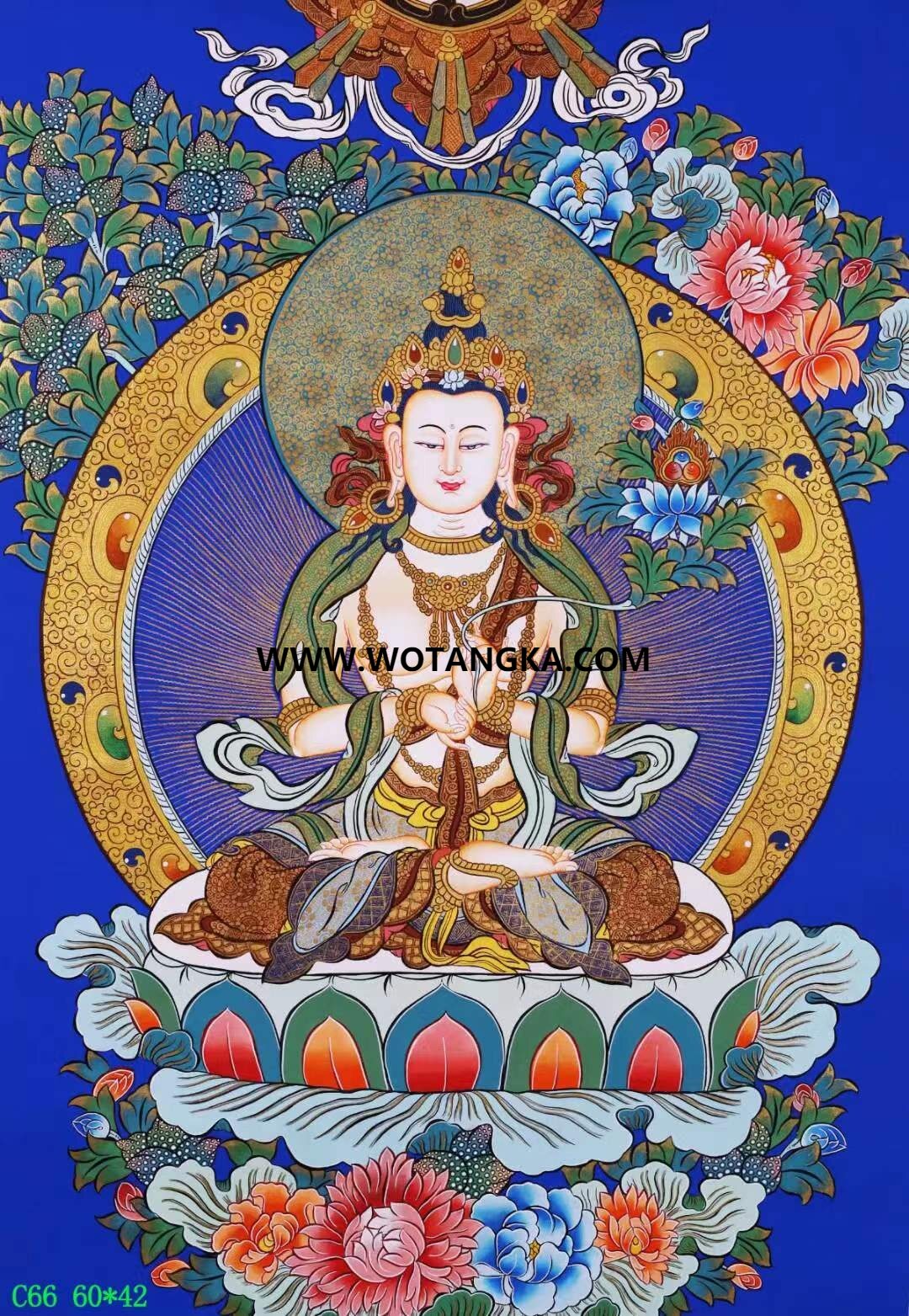 编号138-130948:彩绘唐卡-大势至菩萨(60*42CM左右)
