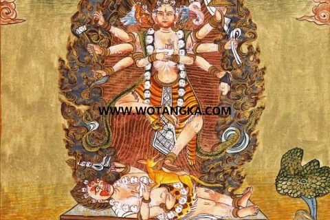编号138-134418：彩绘唐卡-毗湿奴（30*22CM左右）