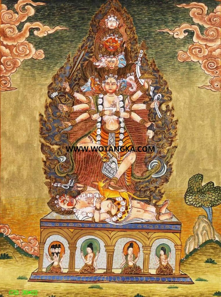 编号138-134418：彩绘唐卡-毗湿奴（30*22CM左右）