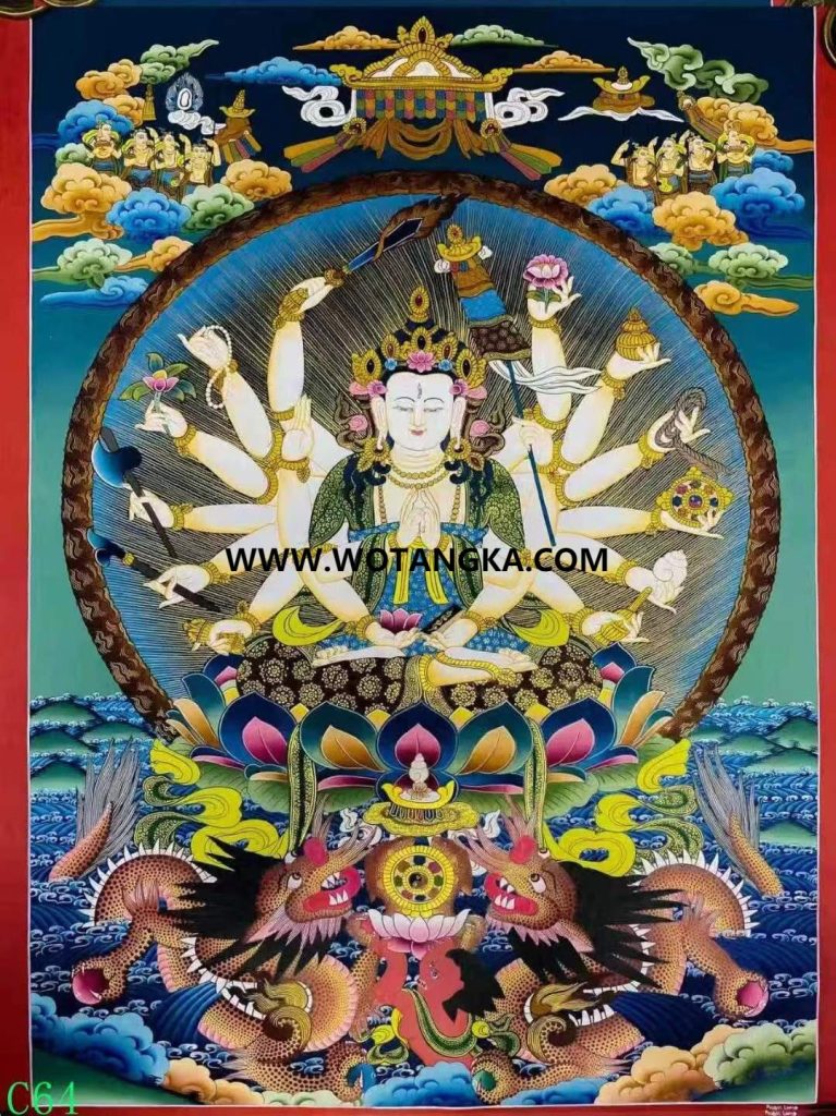 编号138-288787：彩绘唐卡-准提佛母（76*50CM左右）