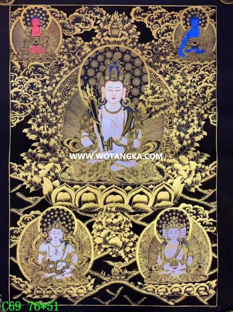 编号138-517757：黑金唐卡-虚空藏菩萨（76*51CM左右）