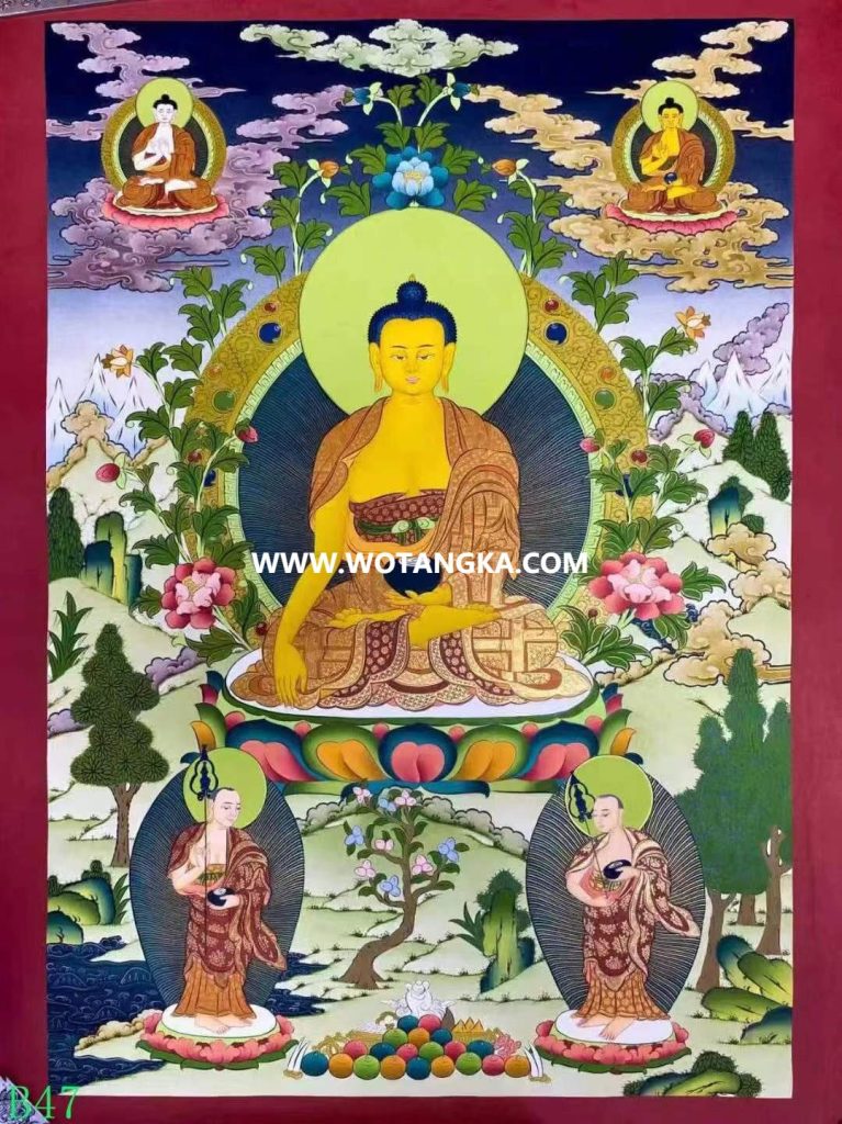 编号138-524893：彩绘唐卡-释迦牟尼佛（75*50CM左右）
