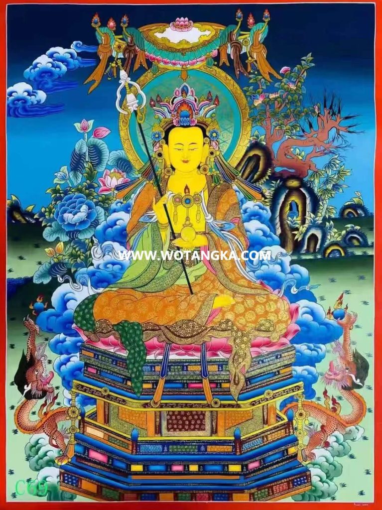 编号138-788102：彩绘唐卡-地藏王菩萨（75*55CM左右）