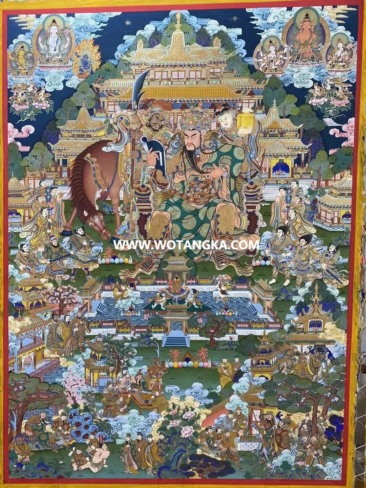 编号189-739896:彩绘唐卡-关公·伽蓝菩萨(120*100CM左右)