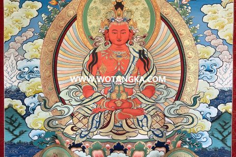 编号198-142678：彩绘唐卡-长寿佛（120*90CM左右）