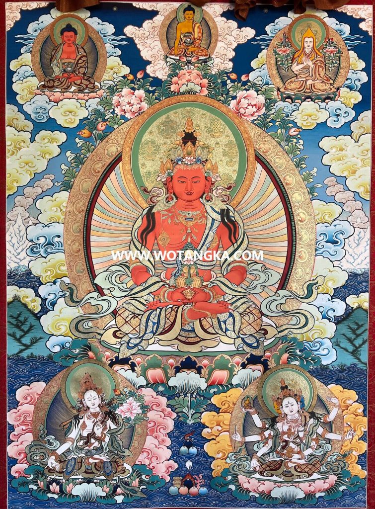 沃唐卡·承福画院：彩绘唐卡-长寿佛（120*90CM左右）