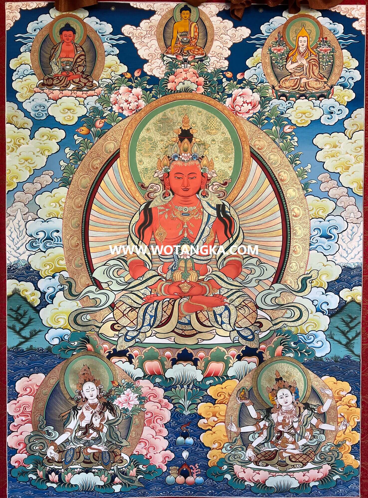 沃唐卡·承福画院:彩绘唐卡-长寿佛(120*90CM左右)