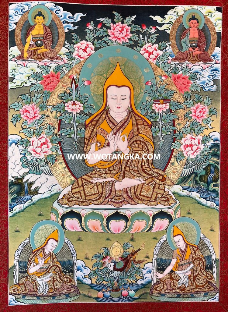 编号198-151120：彩绘唐卡-宗喀巴大师（80*60CM左右）