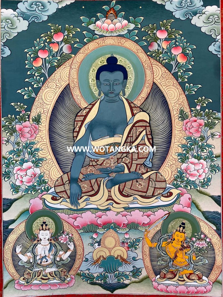沃唐卡·承福画院：彩绘唐卡-药师佛（65*45CM左右）