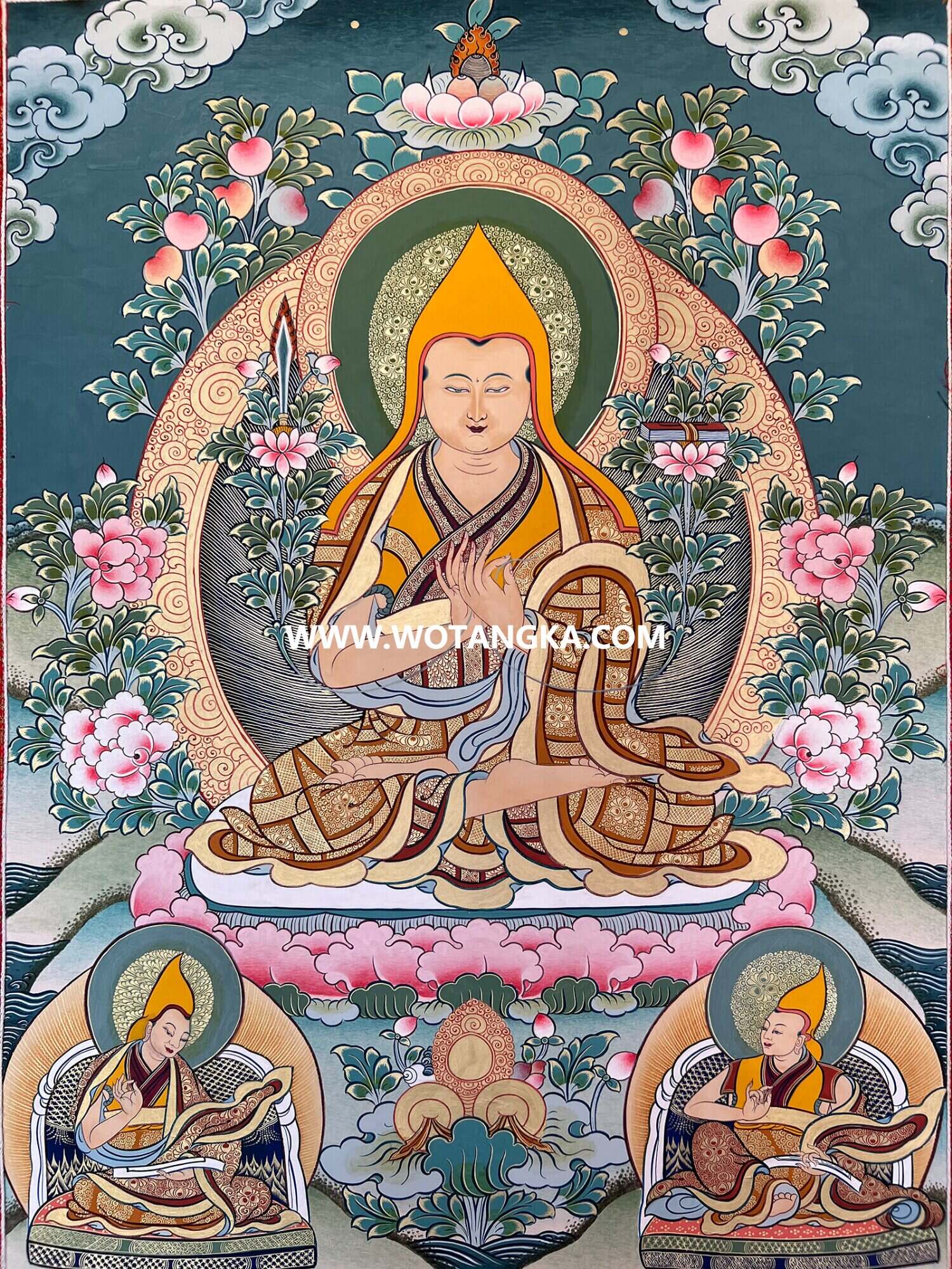 编号198-163482:彩绘唐卡-宗喀巴大师(65*45CM左右)