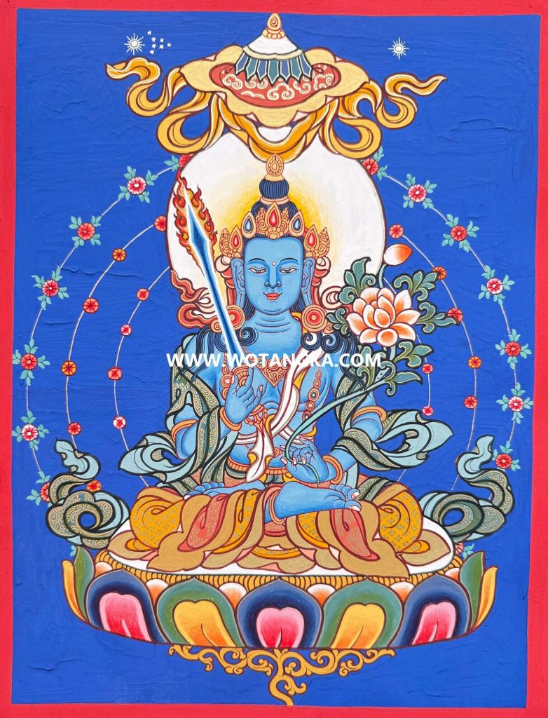 ｜已结缘·可定制｜唐卡寄卖编号：JM·198-163895-虚空藏菩萨吉祥伞盖匝嘎利（彩唐）