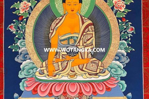 编号198-174896：彩绘唐卡-释迦牟尼佛（60*40CM左右）