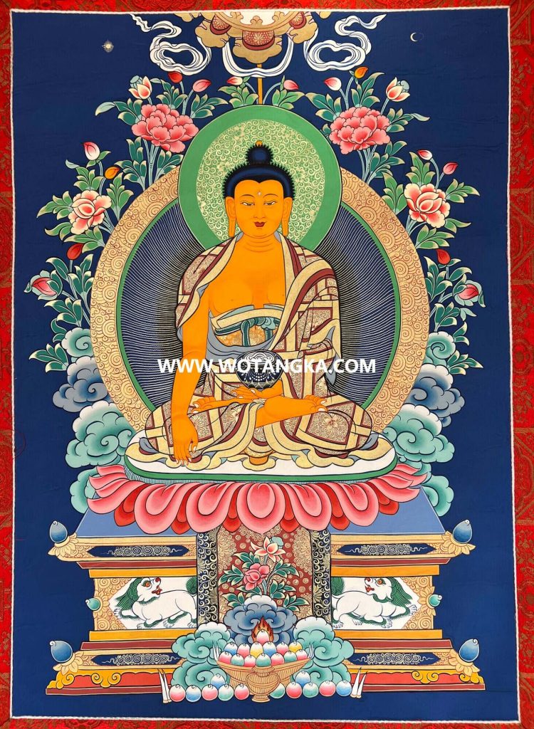 沃唐卡·承福画院：彩绘唐卡-释迦牟尼佛（60*40CM左右）