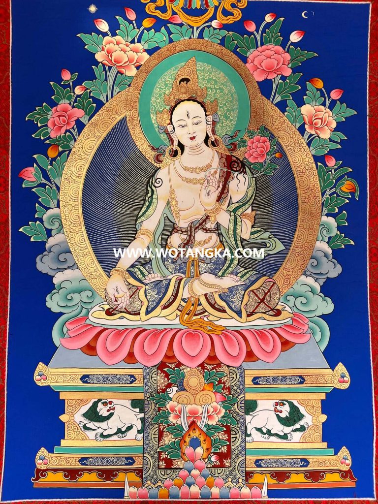 编号198-189960：彩绘唐卡-白度母（60*40CM左右）