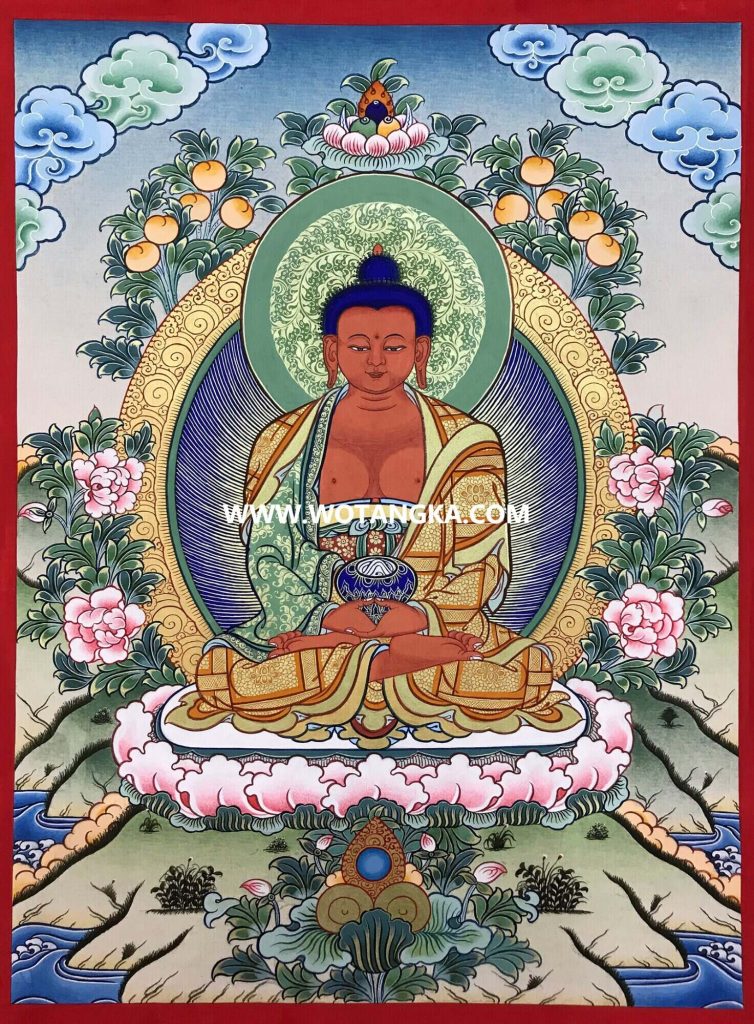 沃唐卡·承福画院：彩绘唐卡-阿弥陀佛（35*25CM左右）