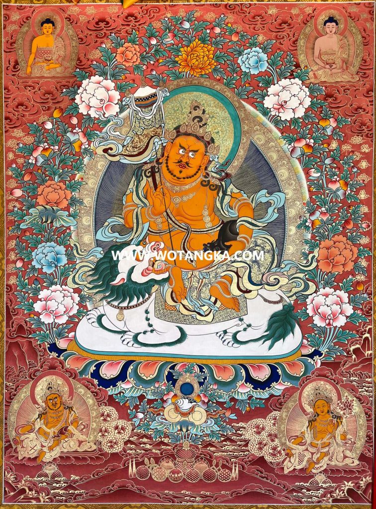 沃唐卡·承福画院：红金唐卡-财宝天王（100*70CM左右）